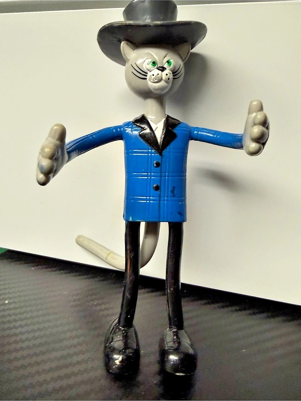McDonald's Pinocchio Cat Bendable Figure Blue & Black